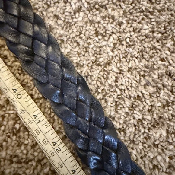 American Eagle Outfitters Dark Brown Braided Leather Belt - Picture 4 of 7